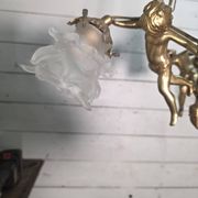 Lustre aux angelots en bronze années 70