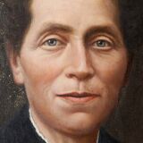 Pair of oils on canvas Portrait of a couple Édouard Créancier