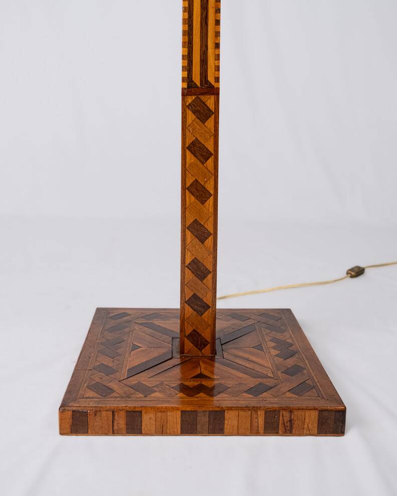 Lampadaire Art Deco en marqueterie, France, 1930s
