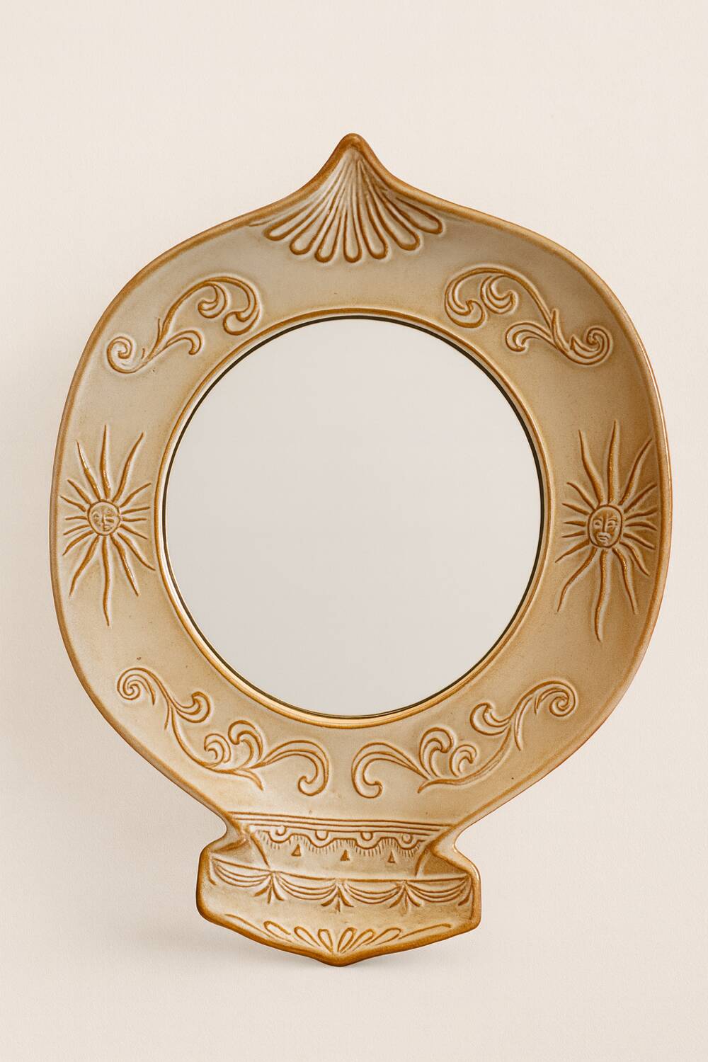 Miroir vintage en ceramique années 1960
