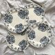 4 ironstone dinner plates “Les Violettes” Salins