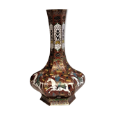 Vase asiatique cloisonné à décor persan. Vintage.
