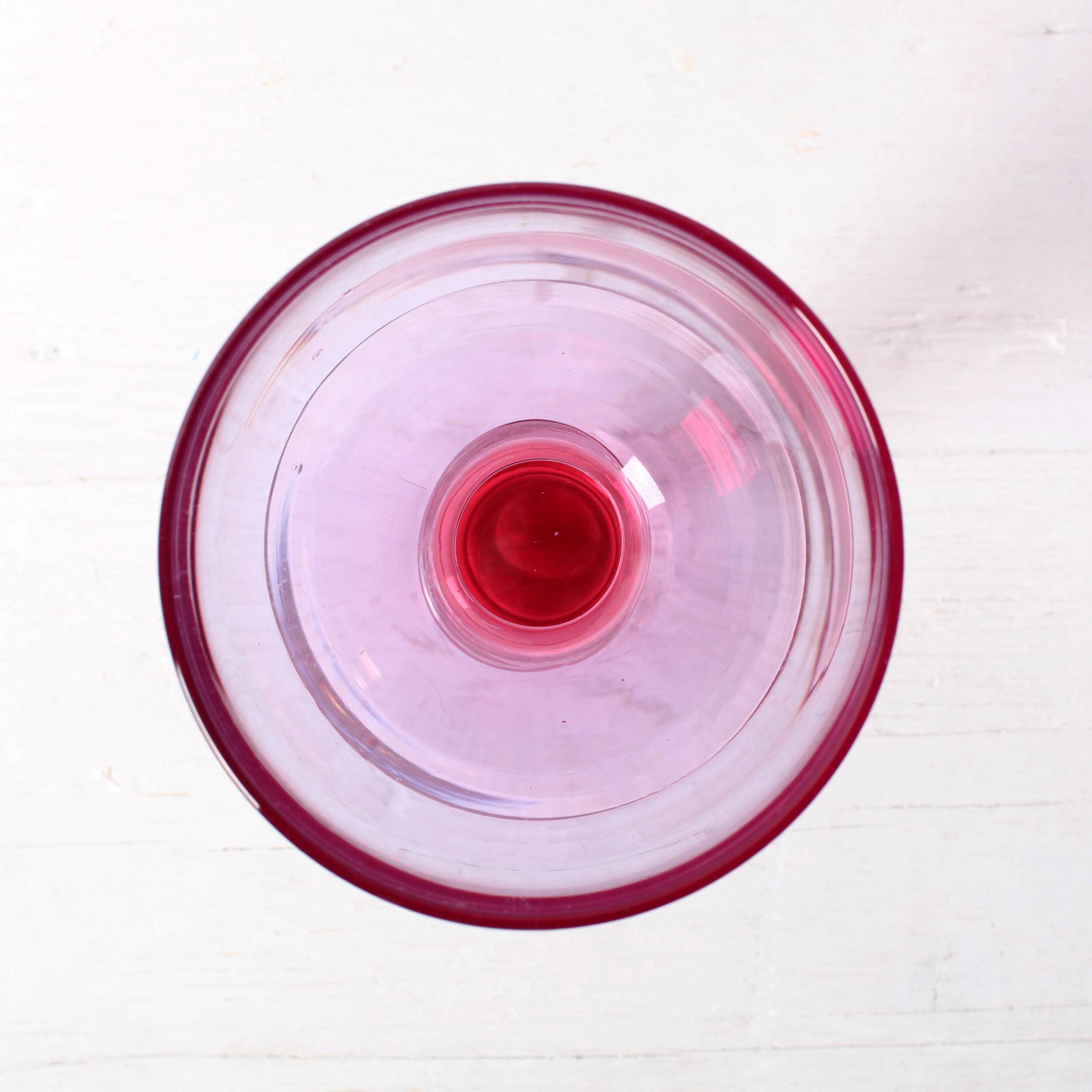 Large Vintage Murano Bicolor Wine Goblet / Murao / Italy / 1980s