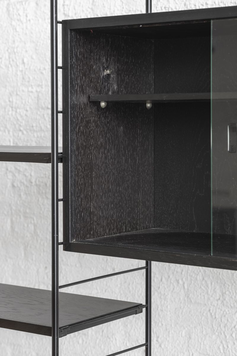 3-Bay shelving system in black by WHB, Germany, 1960’s