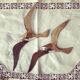 Duo de hirondelles ou mouettes en laiton vintage