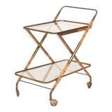 Cesare Lacca Cart in Faux Bamboo and Brass, 1950