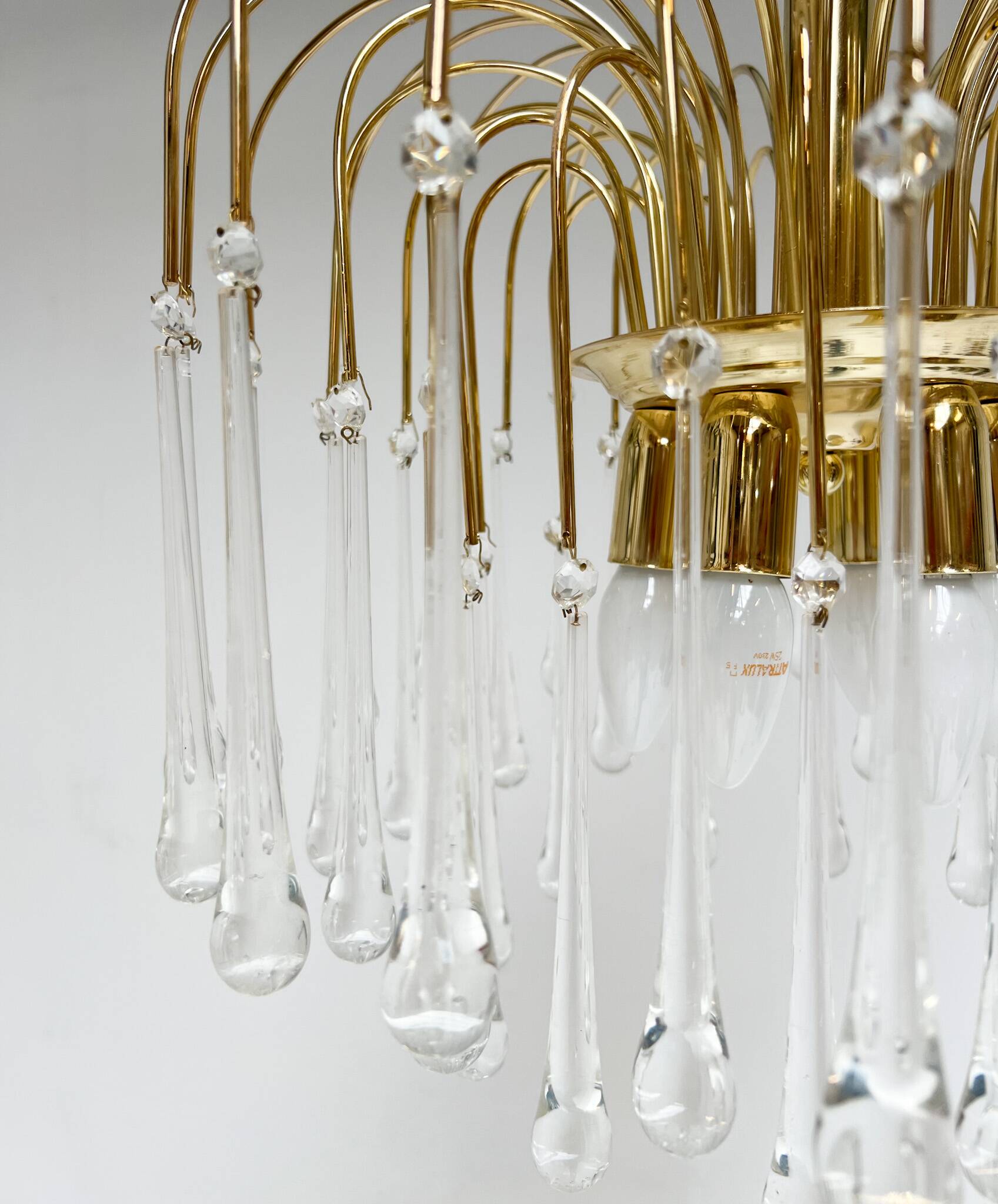 XL waterfall chandelier of Murano glass, 1970s