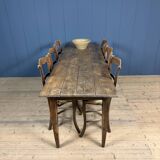 Rustic French oak farmhouse dining table