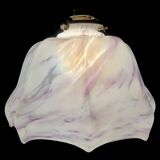Old opal glass lampshade with up and down movement