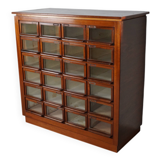 Meuble de mercerie vintage hollandais en bois dur, années 1930