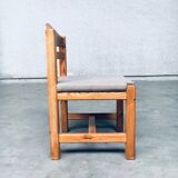 Brutalist Square Model Pine Dining Chairs, 1970s, Set of 6