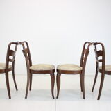 1940s set of 4 dining chairs, czechoslovakia