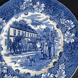 Assiette ancienne anglaise bleue TUDOR