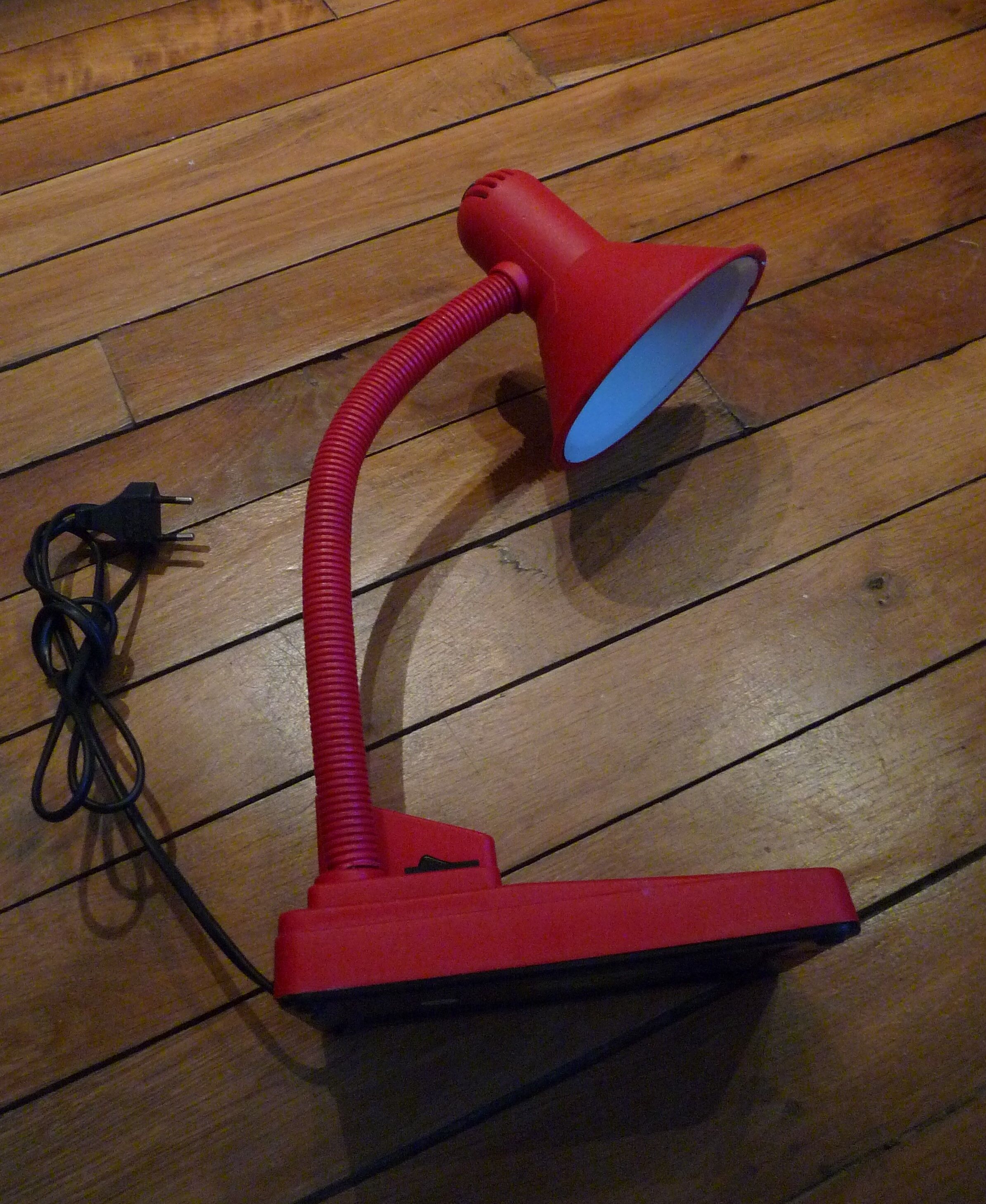 Lampe du bureau porte crayons rouge IMQ vintage italien 80s
