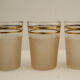 7 pink and gold vintage glass liquor glasses