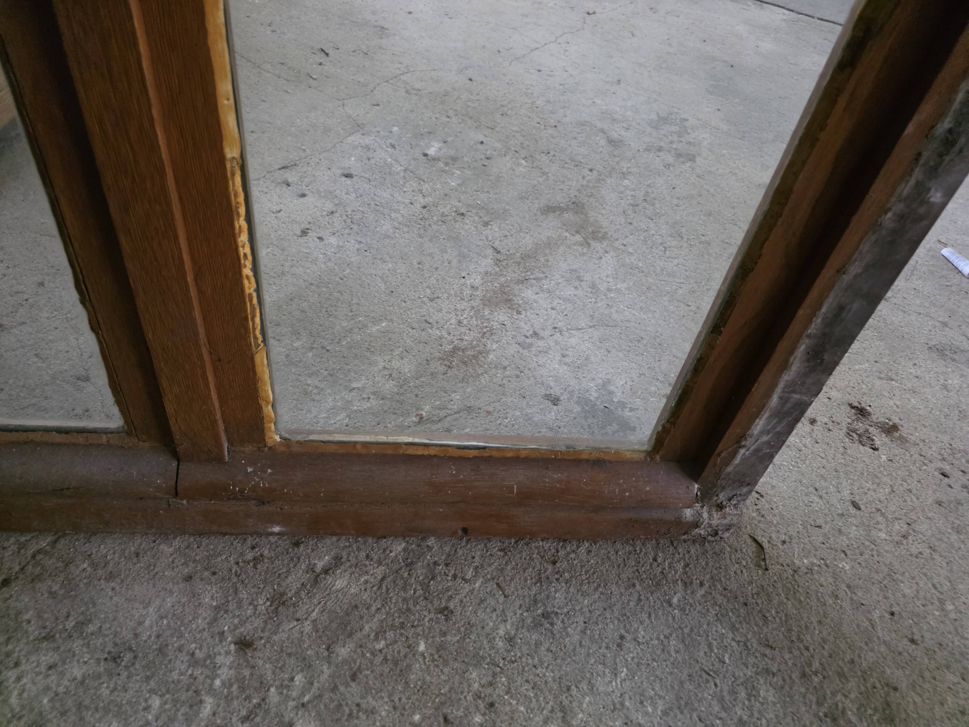 Old solid oak window from the early 20th century.