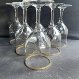 6 Verres à eau Daum putoisés or