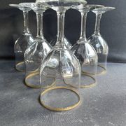 6 Daum water glasses with gold putoises