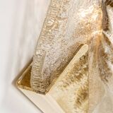 Paire de grandes appliques murales angulaires en verre Murano par Hillebrand, Allemagne, années 1960