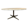 Oval coffee table in the style of Florence Knoll, marble/travertine top, piece.