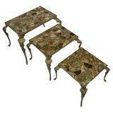 Vintage Set Nesting Tables Onyx Marble 60s Side Tables