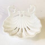 White enameled cast iron soap dish