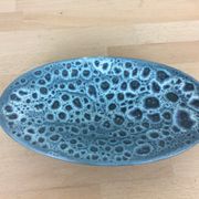 Vide poche vintage en céramique bleue