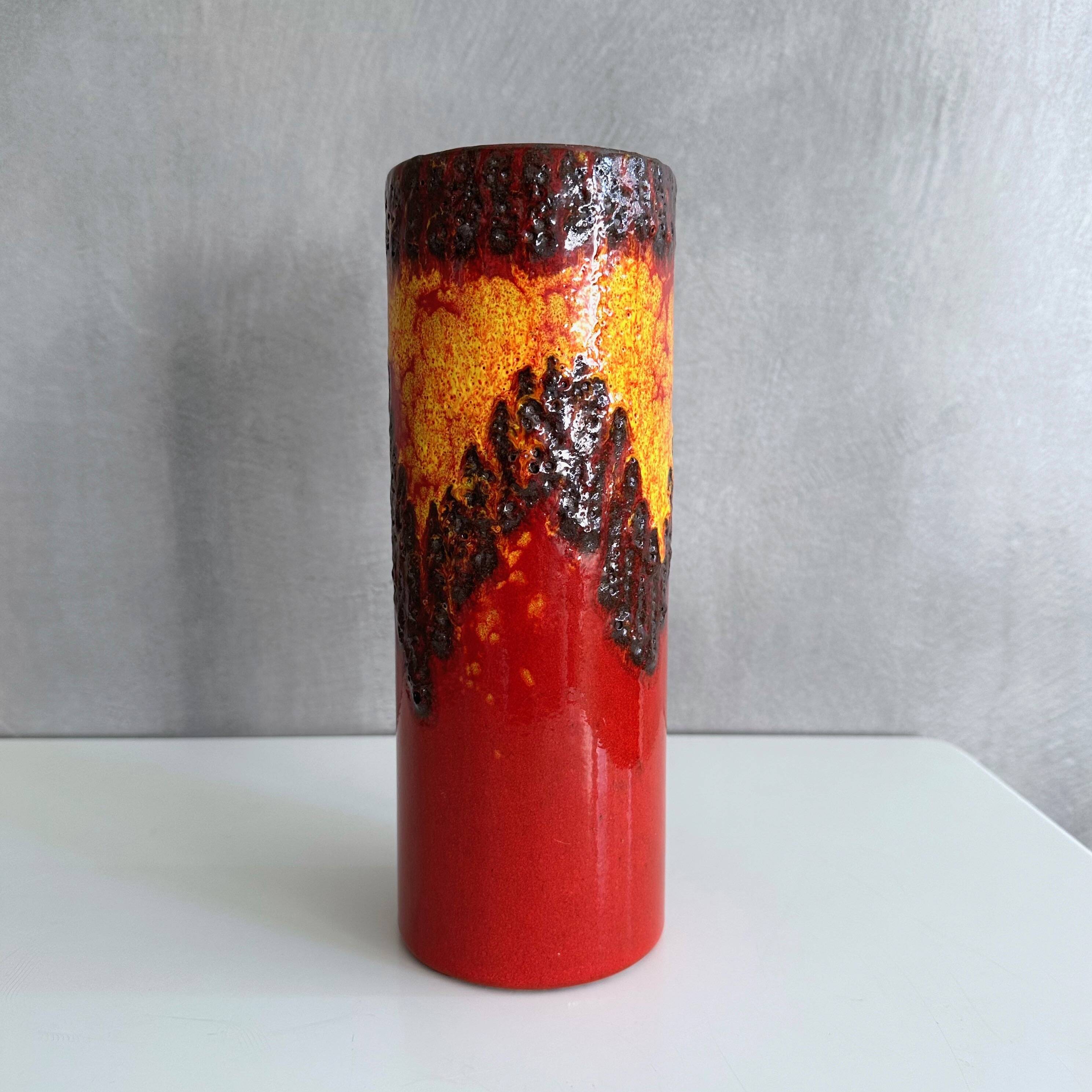 Vase en céramique Scheurich 203-26, poterie ouest-allemande, céramique Fat Lava