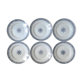 Set of 6 dinner plates of St. Amand, blue decoration