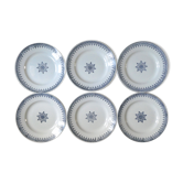 Set of 6 dinner plates of St. Amand, blue decoration