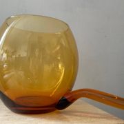 Saladier vintage en verre ambré