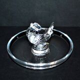 Lalique ring cup with birds in sparrow crystal unsigned