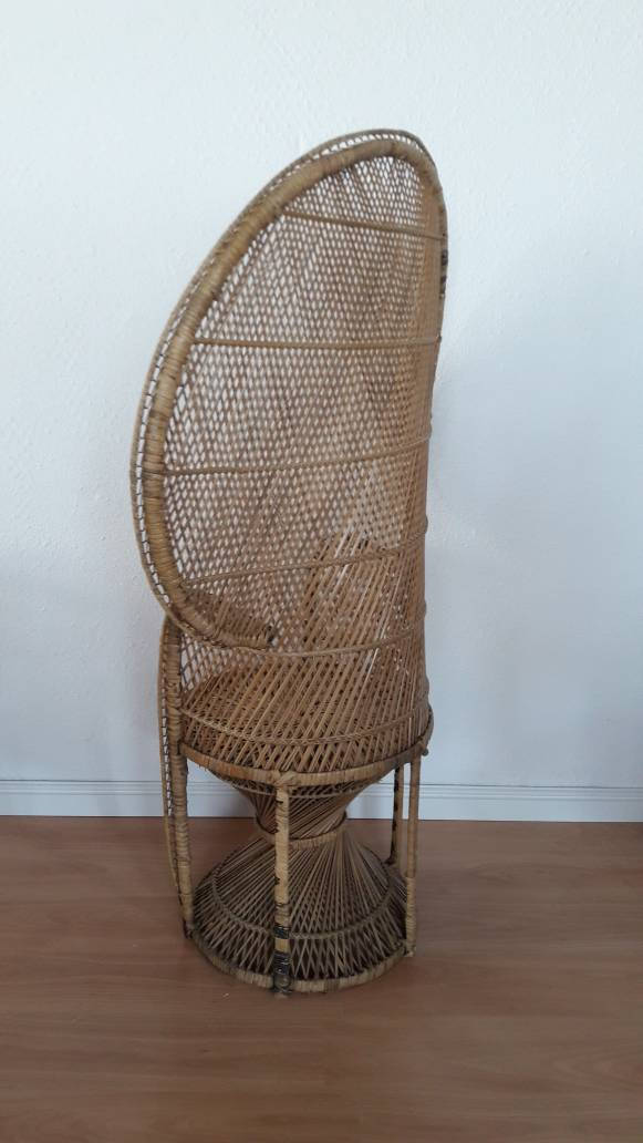 Fauteuil Emmanuelle en osier vintage
