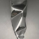 Black tinted glass vase with crumpled effect