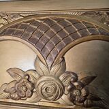 Art Deco gilded trumeau, bevelled mirror