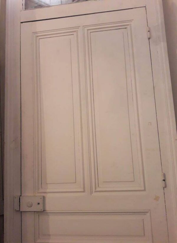 Porte Haussmannienne 83x220 ancienne imposte vitré cadre 102x300 châssis
