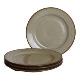 Set of 4 flat plates Tulowice in speckled stoneware