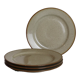 Set of 4 flat plates Tulowice in speckled stoneware