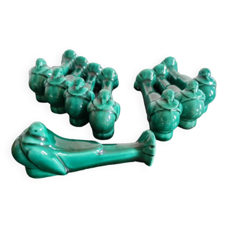 8 green ceramic knife holders, dove