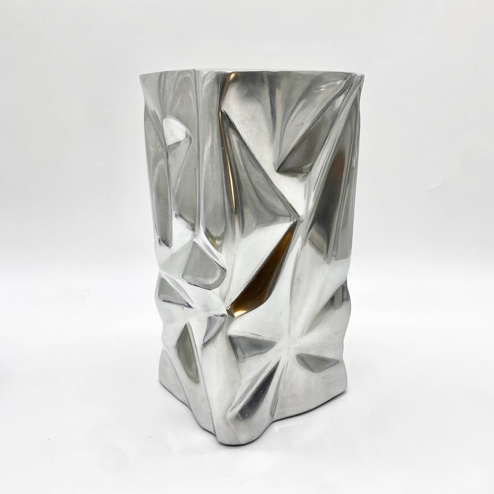 Crumpled vase / cast aluminum – 1970s