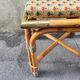Bamboo and brass stool with cushion