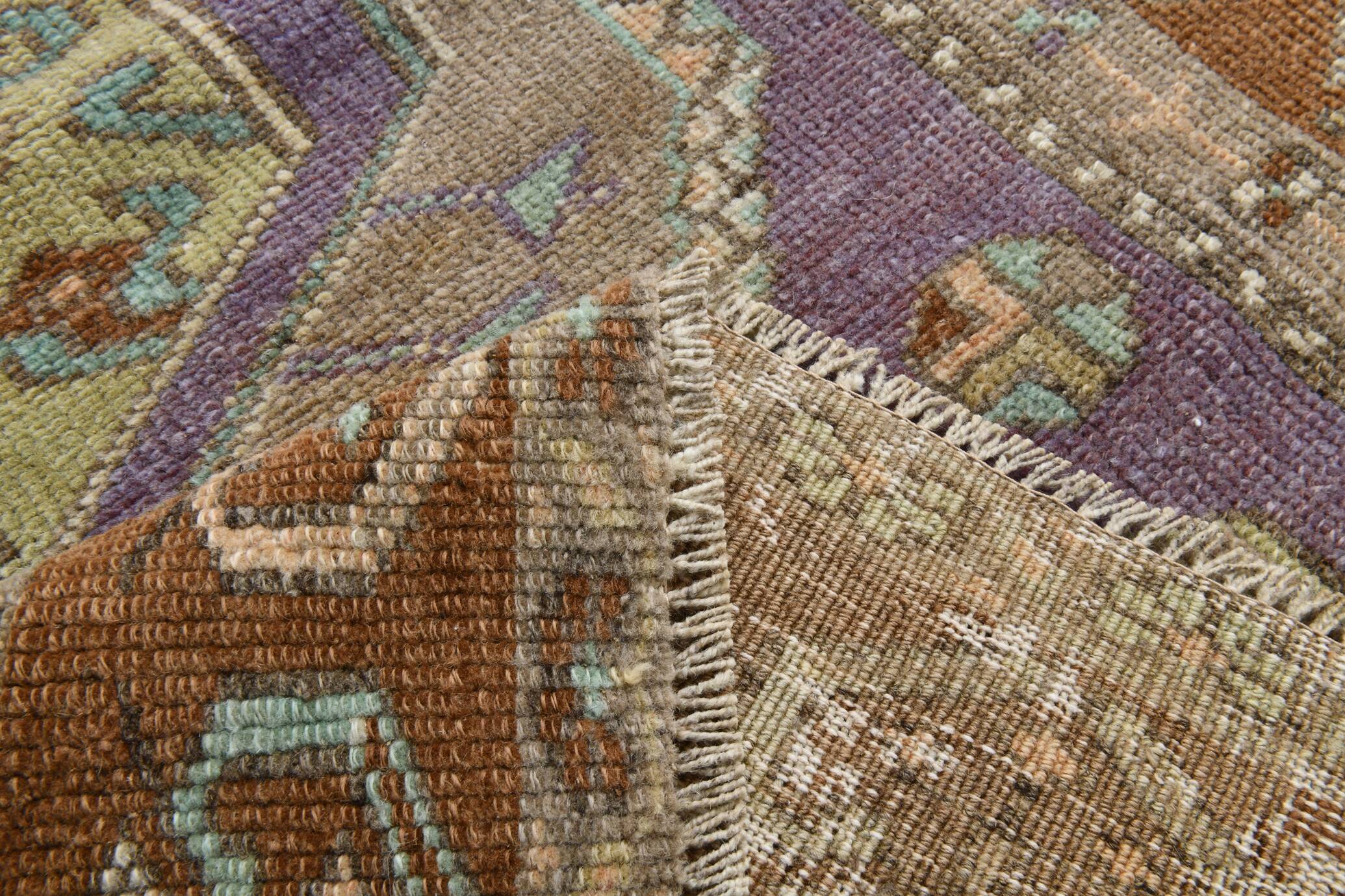 Purple & Brown Oriental Vintage Rug, 107x172Cm