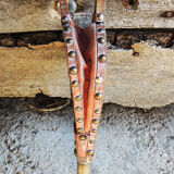 Old bellows in wood & leather pattern concentric circles