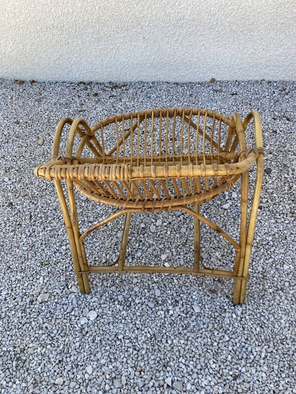 fauteuil coquille en rotin