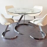 Dining set by Euro International steel Belgique 1970's