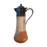 Carafe aiguiere verre et métal argenté. 1,5 litres