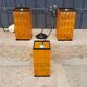 Set of 3 suspensions from the 70s in orange plastic diamond tips