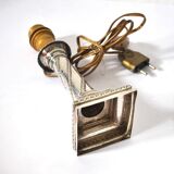 Bougeoir chandelier ancien pied de lampe en argent massif orfèvre suisse a.manz