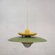 Lampe suspendue laquée verte vintage - Danemark 1980 -