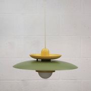 Lampe suspendue laquée verte vintage - Danemark 1980 -